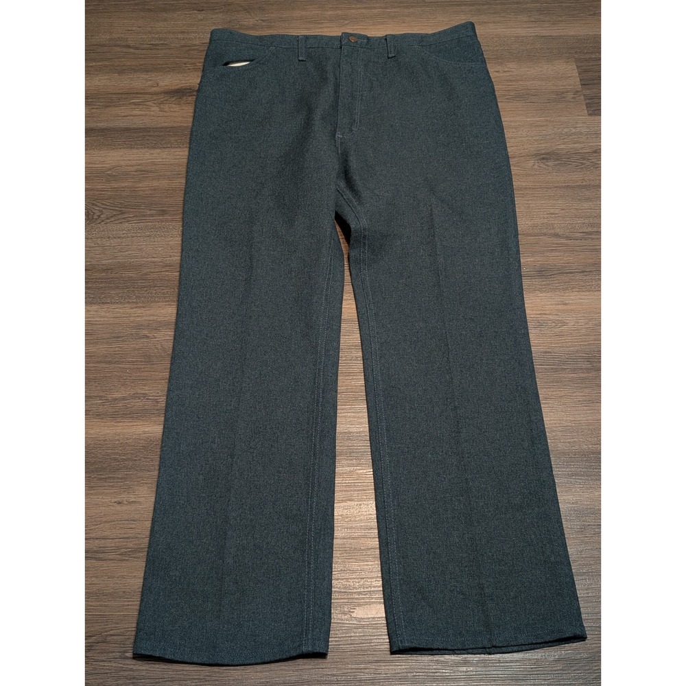 Wrangler 82HU Wrancher Dress Jeans Mens 42x32 Gray Heather Polyester Made in USA